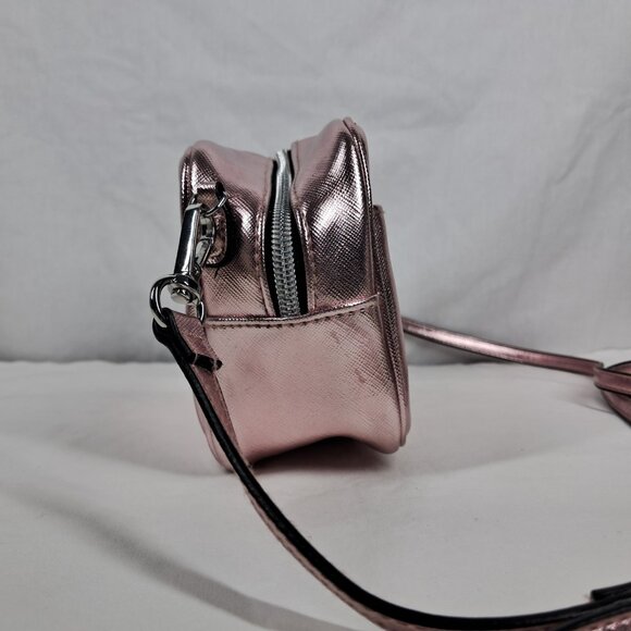 Victoria's Secret Metallic Rose Pink Small Crossbody Tassel Purse Clutch - Picture 3 of 15